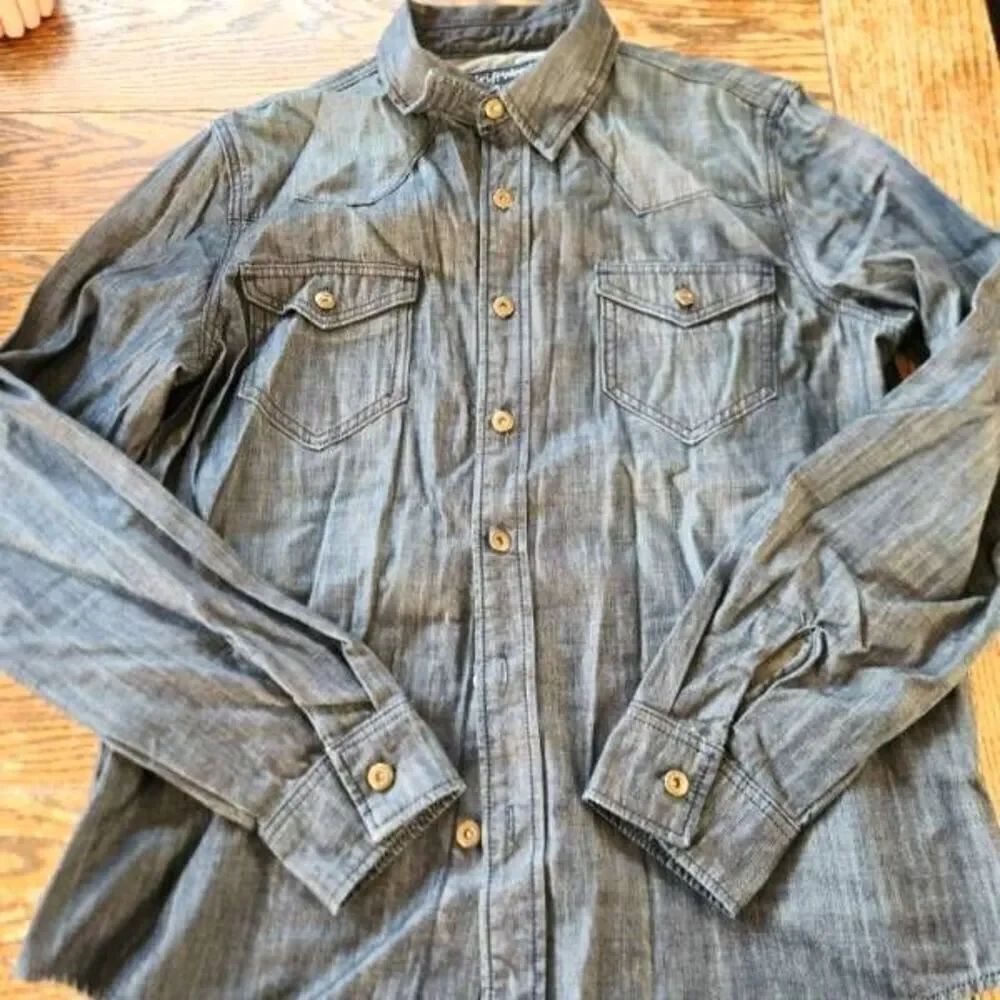 Driftwood denim Button Down Western shirt sz XXL